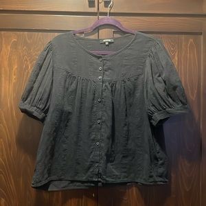 Madewell Button Up Black Top Size XL